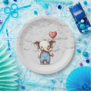 Elephant Baby Shower Paper Plate