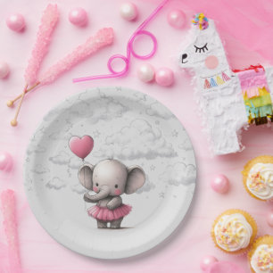 Elephant Baby Shower Paper Plate