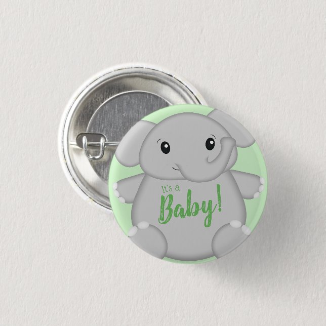 Elephant Baby Shower Safari 3 Cm Round Badge (Front & Back)