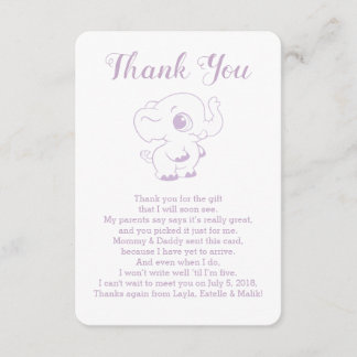 Elephant Baby Shower Thank You Cards