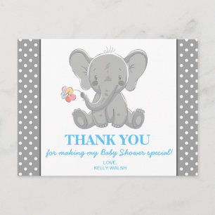Elephant Baby Shower Thank You Note Polka Dots Postcard
