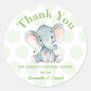 Elephant Baby Shower Thank You Sticker Labels Boy