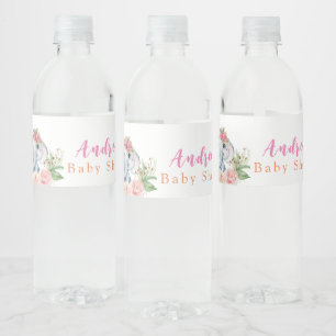 Elephant Baby Shower Water Bottle Label