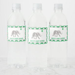 Elephant Baby Shower Water Bottle Labels