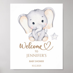 Elephant Baby Shower Welcome   Poster