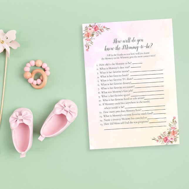 Elephant Baby Shower Who Knows Mummy Best Game Invitation (Creator Uploaded)