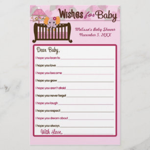Elephant Baby Shower Wishes for Baby Advice Orchid