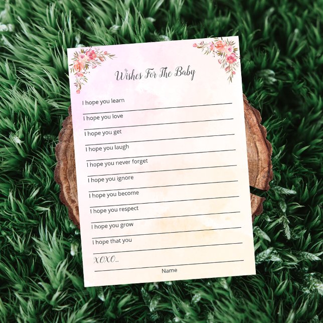 Elephant Baby Shower Wishes For The Baby Card (Creator Uploaded)