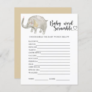 Elephant - Baby Word Scramble Game