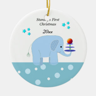 Elephant Baby's First Christmas Ceramic Tree Decoration