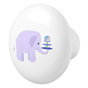 Elephant Balancing Act Ceramic Knob