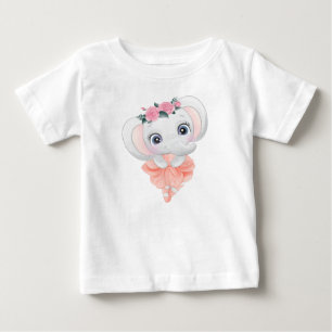 Elephant Ballerina Baby T-Shirt