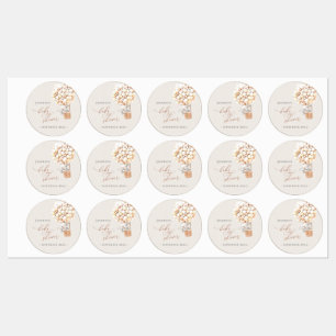 Elephant Balloon Baby Shower Labels