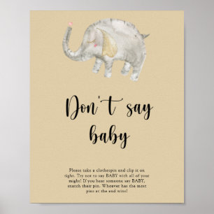 Elephant Balloon - Don't say baby Poster