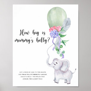 Elephant & Balloon How big is mummy's belly game Poster