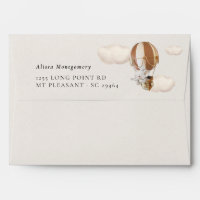 Elephant Balloons Baby Shower Envelope
