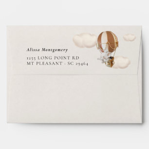 Elephant Balloons Baby Shower Envelope