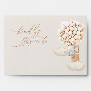 Elephant Balloons Baby Shower Envelope