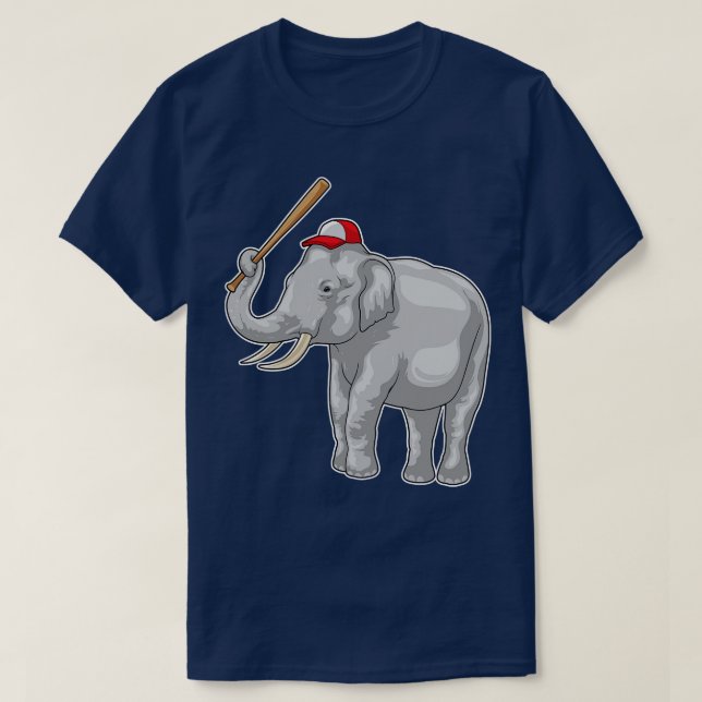 Elephant Baseball bat Baseball T-Shirt (Design Front)