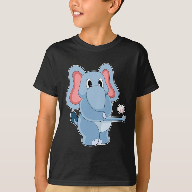 Elephant Baseball Sports T-Shirt (Front)