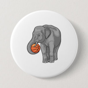 Elephant Basketball player Basketball 7.5 Cm Round Badge