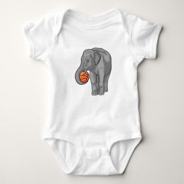 Elephant Basketball player Basketball Baby Bodysuit (Front)