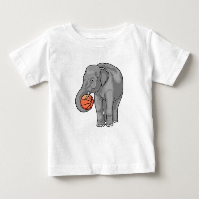 Elephant Basketball player Basketball Baby T-Shirt (Front)
