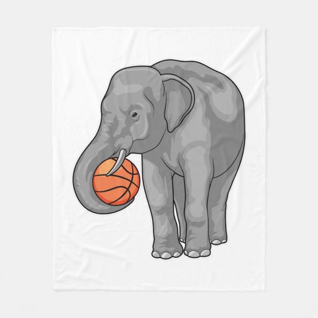 Elephant Basketball player Basketball Fleece Blanket (Front)