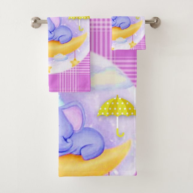 Elephant Bathroom Towel Sets (Insitu)
