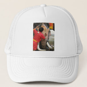 Elephant Bathtime ... Ayutthaya, Thailand Trucker Hat
