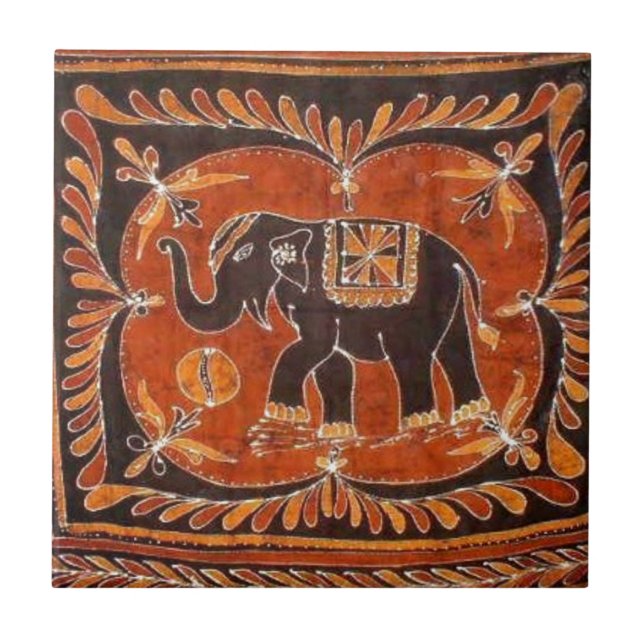 Elephant Batik Tile (Front)
