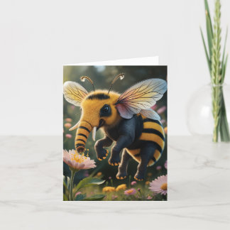 Elephant Bee Blank Card
