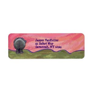 Elephant Behind Personalised Address Labels