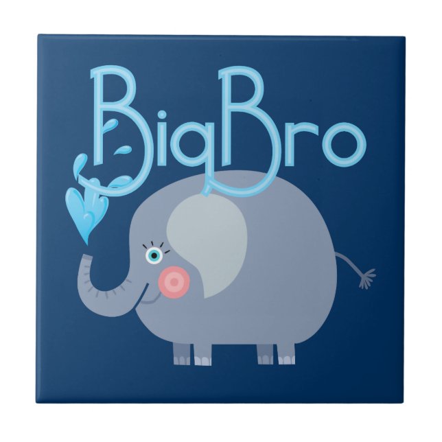 Elephant Big Bro Ceramic Tile (Front)