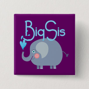 Elephant Big Sis 15 Cm Square Badge