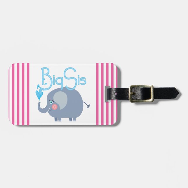Elephant Big Sis Luggage Tag (Front Horizontal)