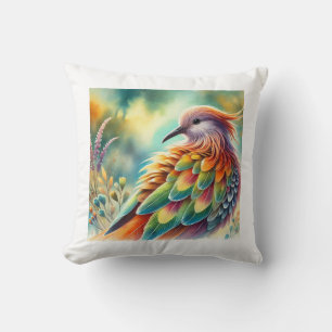 Elephant Bird 160724AREF254 - Watercolor Cushion
