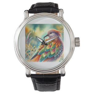 Elephant Bird 160724AREF254 - Watercolor Watch