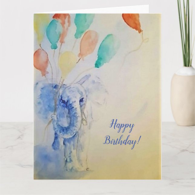 Elephant Birthday Card (Front)