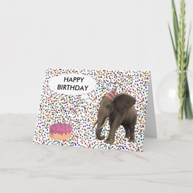 Elephant Birthday Card (Front)