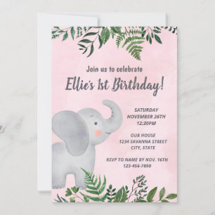 Elephant Birthday Invitation