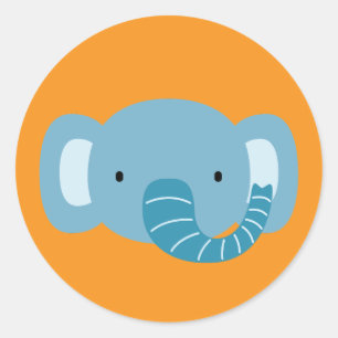 Elephant Birthday Kids Art Classic Round Sticker