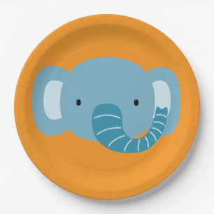 Elephant Birthday Kids Room Wall Art Paper Plates