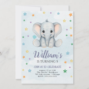 Elephant Birthday Party Invitation Template