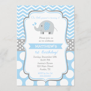 Elephant Birthday Party Invitations
