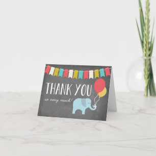 Elephant   Birthday Thank You Card