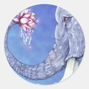 Elephant *Blessings Be* Classic Round Sticker