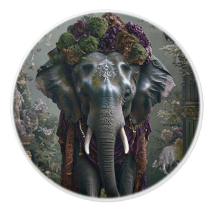 Elephant Blossom Ceramic Knob
