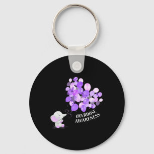 Elephant Blowing Up Bylloons Overdose Awareness Key Ring