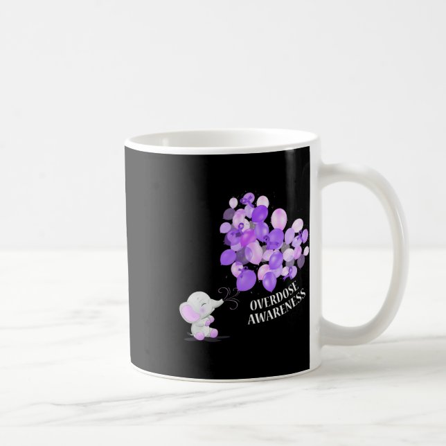 Elephant Blowing Up Lloons Overdose Awareness  Coffee Mug (Right)